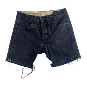 Rag Saint Laurent & Bone Black Denim Jorts Women's Size 27 Button Fly Cutoff US